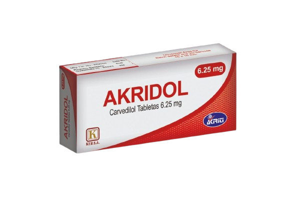 AKRIDOL 6.25 MG (CARVEDILOL) X 30 TABLETAS